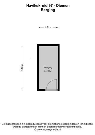 Floorplan - Havikskruid 97, 1112 NJ Diemen